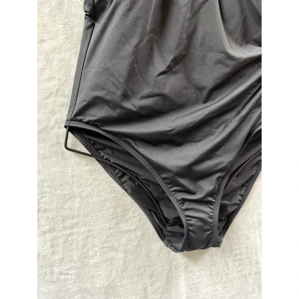 Lauren Ralph Lauren Womens Black Halter O-Ring One Piece Swimsuit $160 Size 12